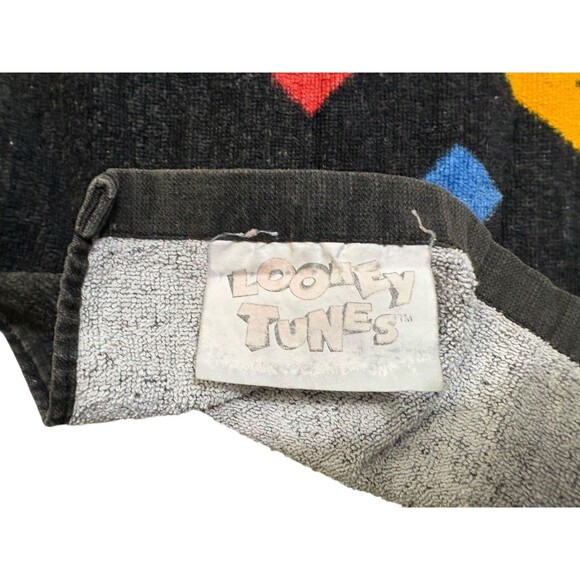 Looney Tunes Beach Towel Black Bugs Taz Daffy 57”x29” VTG 90s - Picture 2 of 2